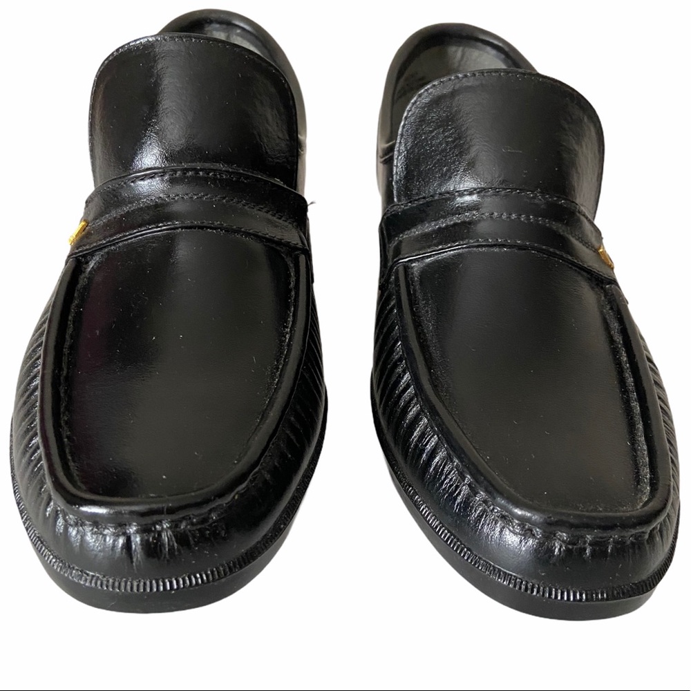 Penmans Men's Black Gold Loafer Shoes, size 8